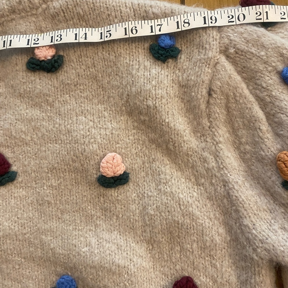 Zara Crochet Floral Knit Cardigan Cottagecore size M - Picture 9 of 16